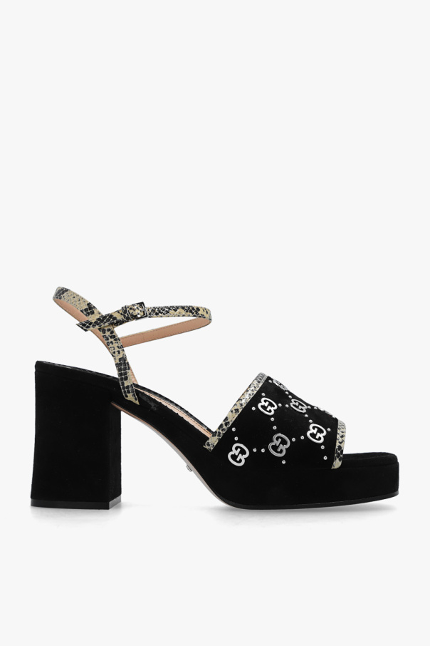 Gucci black heeled sandals hot sale